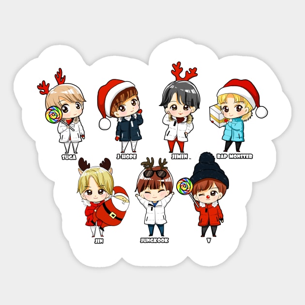 KPOP BTS CHIBI CHRISTMAS Sticker by LySaTee